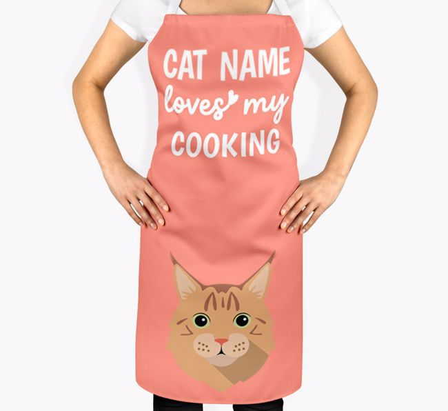 {dogsName} Loves My Cooking : Personalised {breedShortName} Apron 